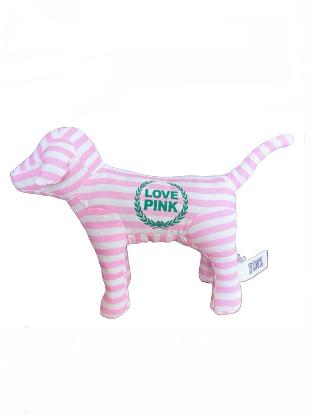 Victoria's Secret "Love Pink" Plush Dog Vintage Retired Y2K Striped 8'x6'